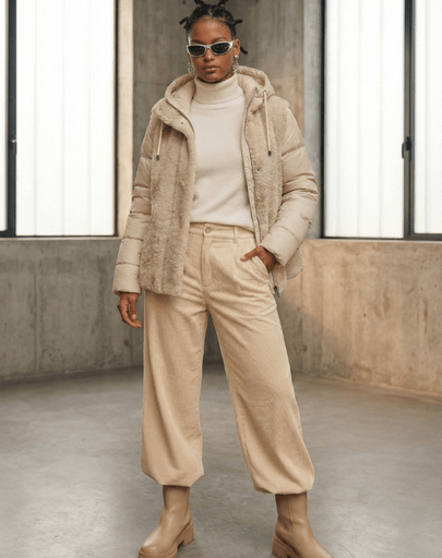 Chaqueta acolchada bimateri